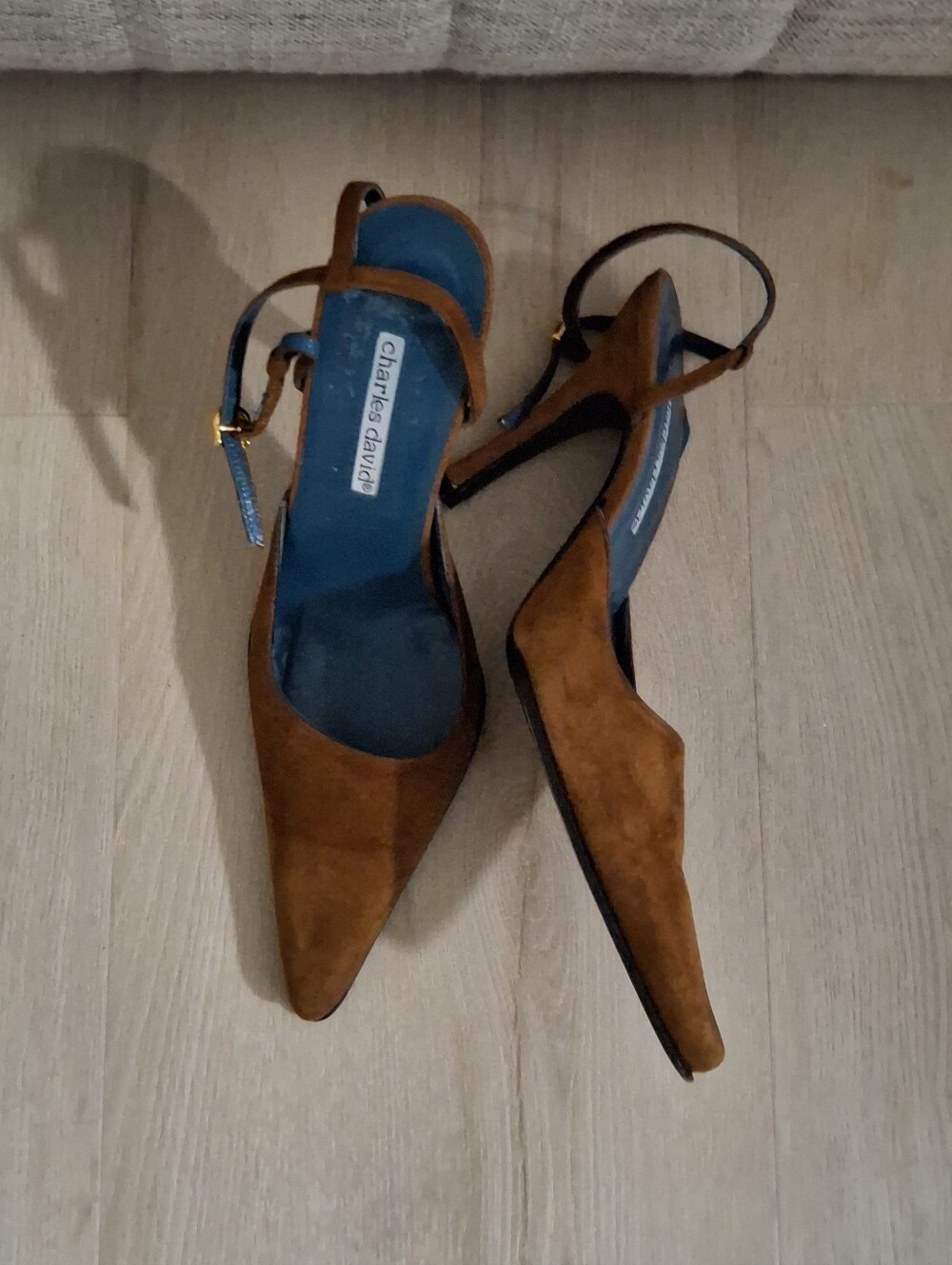 Charles David Women's Brown Suede Pointed-Toe Slingback Pumps